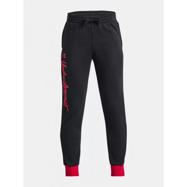  Fantovske trenirke UNDER ARMOUR RIVAL FLEECE SCRIPT JGRS 1379789-001 ČRNA 