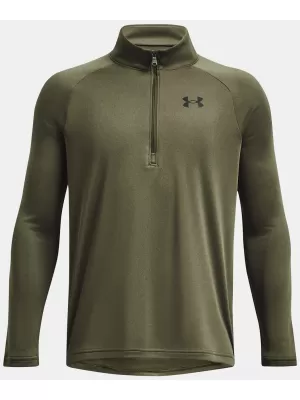 Fantovska majica s kratkimi rokavi UNDER ARMOUR TECH 2.0 1/2 ZIP 1363286-390 ZELENA