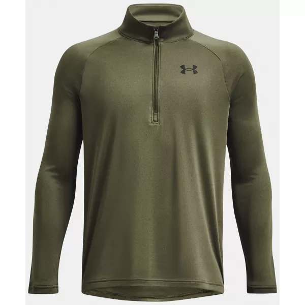  Fantovska majica s kratkimi rokavi UNDER ARMOUR TECH 2.0 1/2 ZIP 1363286-390 ZELENA 