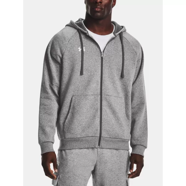  Moški pulover UNDER ARMOUR RIVAL FLEECE FZ HOODIE 1379767-025 SIVA 