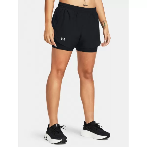  Ženske kratke hlače UNDER ARMOUR FLY BY 2-IN-1 SHORTS 1382440-001 ČRNA 