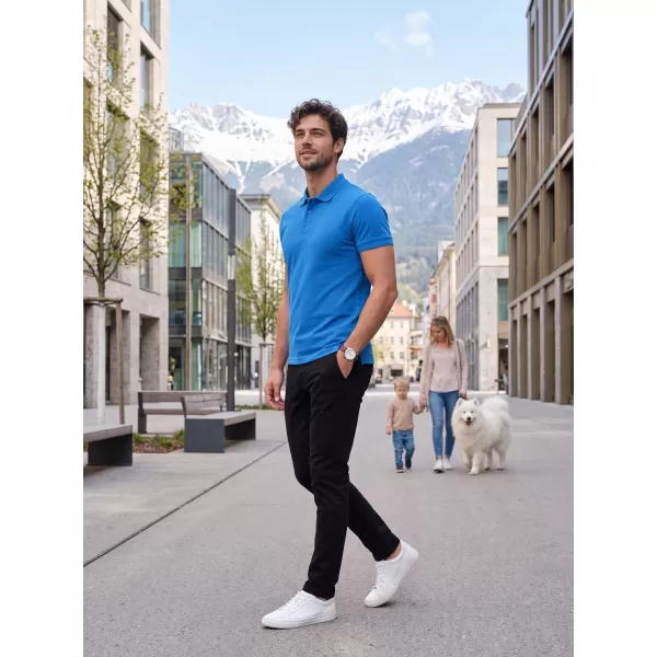  Moška majica s kratkimi rokavi z ovratnikom ALTISPORT NoPrint NP/ALM302 DIHALKA MODRA 