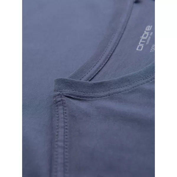  Srajca OMBRE OM-TSBS-0236 MODRI ​​DENIM 