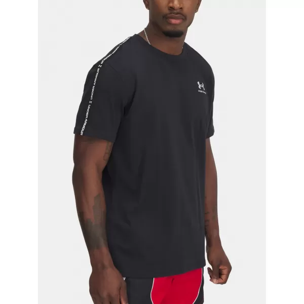  Moška majica s kratkimi rokavi UNDER ARMOUR ICON HWT TEE TAPING 1390300-001 ČRNA 