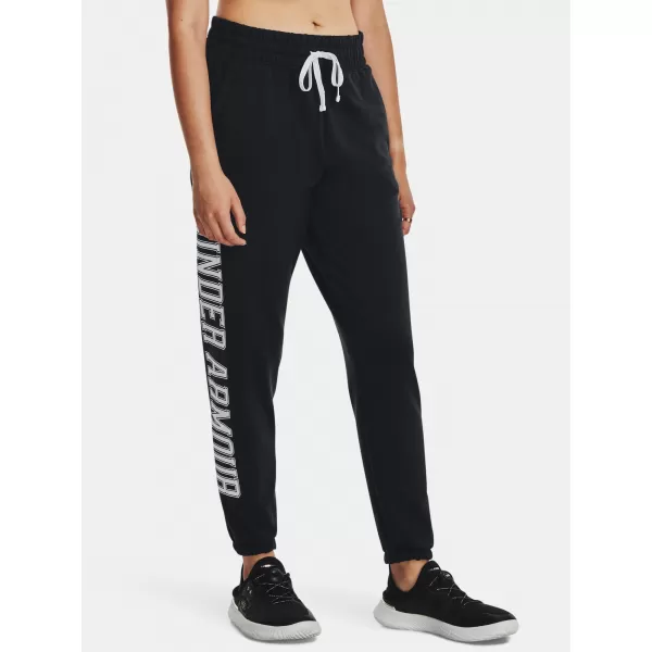  Ženske trenirke UNDER ARMOUR RIVAL TERRY GRAPHIC JOGR 1379437-001 ČRNA 