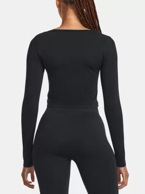 Ženska majica s kratkimi rokavi UNDER ARMOUR TRAIN SEAMLESS LS 1379150-001 ČRNA
