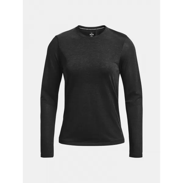  Ženska majica s kratkimi rokavi UNDER ARMOUR SEAMLESS STRIDE LS 1375699-001 ČRNA 