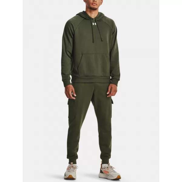  Moški pulover UNDER ARMOUR RIVAL FLEECE HOODIE 1379757-390 ZELENA 