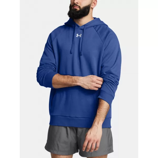 Moški pulover UNDER ARMOUR RIVAL FLEECE HOODIE 1379757-432 MODRA 