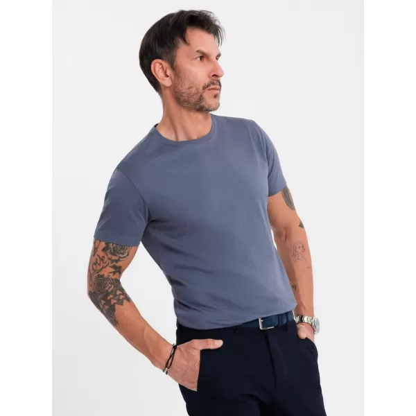  Srajca OMBRE OM-TSBS-0236 MODRI ​​DENIM 