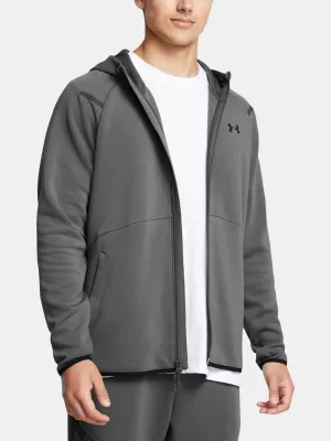 Moški pulover UNDER ARMOUR UNSTOPPABLE FLC FZ HD EU 1389352-025 SIVA