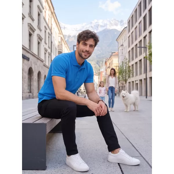  Moška majica s kratkimi rokavi z ovratnikom ALTISPORT NoPrint NP/ALM302 DIHALKA MODRA 