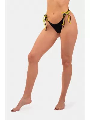 Neon Bikini kopalke - spodnji del na zavezovanje 452 ČRNE Nebbia