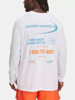 Moška majica s kratkimi rokavi UNDER ARMOUR M WORKWEAR LOGO LS 1390167-100 BELA