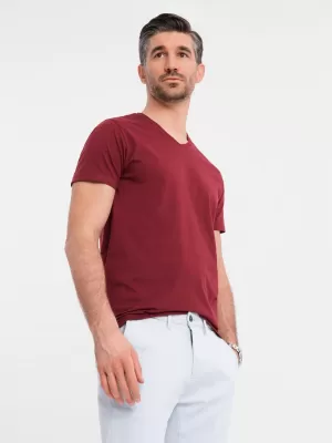 Srajca OMBRE OM-TSBS-0237 MAROON