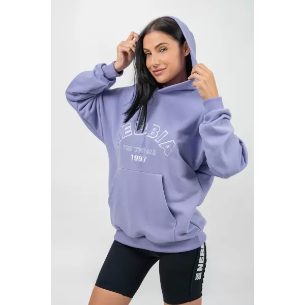  Oversize pulover s kapuco GYM RAT 256 SVETLO VIJOLIČEN Nebbia 