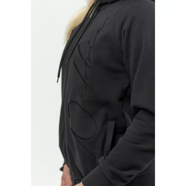  Ženski športni pulover s kapuco INTENSE Signature 845 BLACK Nebbia 