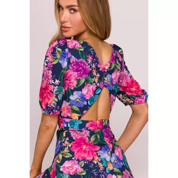  Obleka MOE M858 MODRA/ROZA 