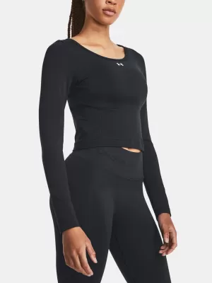 Ženska majica s kratkimi rokavi UNDER ARMOUR TRAIN SEAMLESS LS 1379150-001 ČRNA
