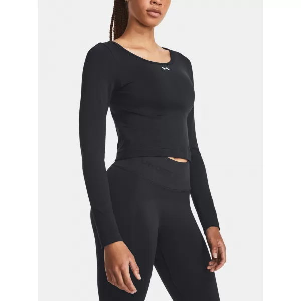  Ženska majica s kratkimi rokavi UNDER ARMOUR TRAIN SEAMLESS LS 1379150-001 ČRNA 