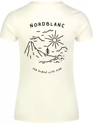Ženska majica s kratkimi rokavi NORDBLANC INTERSECT NBSLT8179 KREMASTO BELA