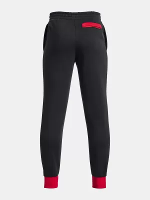 Fantovske trenirke UNDER ARMOUR RIVAL FLEECE SCRIPT JGRS 1379789-001 ČRNA