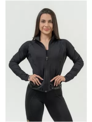 Ženski pulover na zadrgo INTENSE Warm-Up 833 BLACK Nebbia