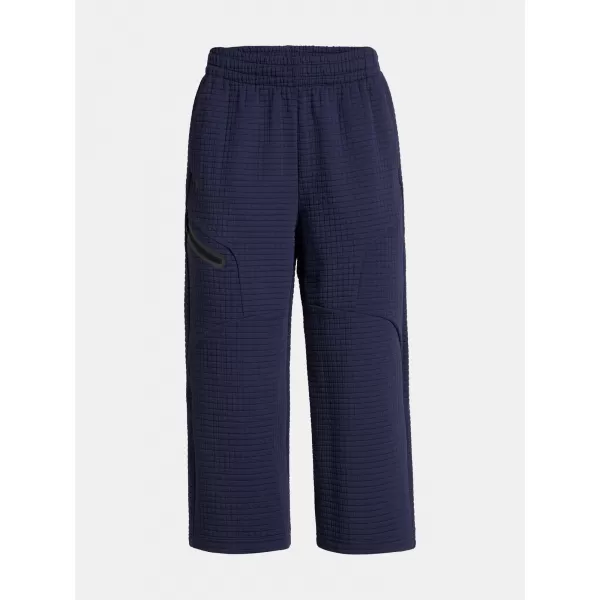  Ženske športne hlače UNDER ARMOUR UNSTOPPABLE FLC GRID CROP 1386492-410 MODRA 