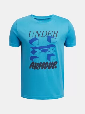 Fantovska majica s kratkimi rokavi UNDER ARMOUR B SPLIT BIG LOGO SS 1390003-452 MODRA
