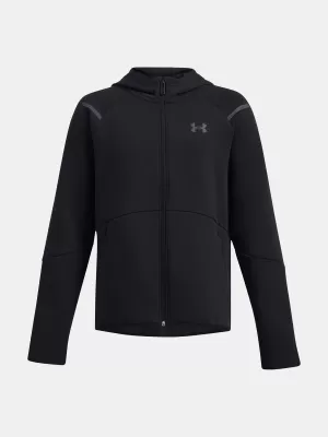Fantovski pulover UNDER ARMOUR B UNSTOPPABLE FLC FZ 1386687-001 ČRNA