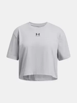 Dekliška majica s kratkimi rokavi UNDER ARMOUR RIVAL SS 1389755-011 SIVA