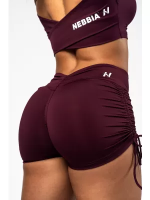 Push-up kratke hlače z vezalkami STRONG BEAUTY 429 TEMNO RDEČE Nebbia
