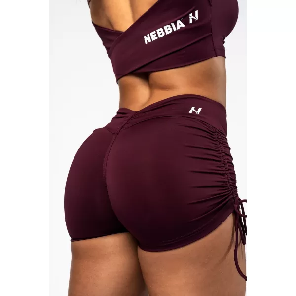  Push-up kratke hlače z vezalkami STRONG BEAUTY 429 TEMNO RDEČE Nebbia 