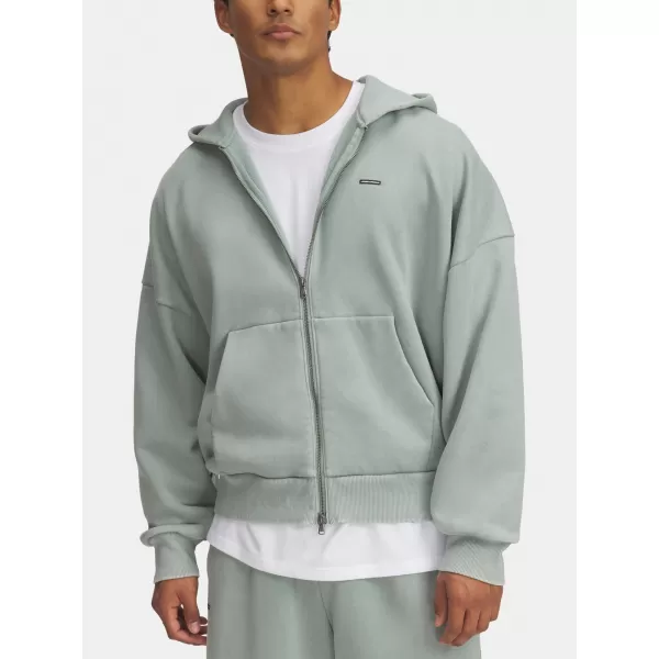  Moški pulover UNDER ARMOUR ICON HWT FLEECE WASH FZ 6000651-348 ZELENA 