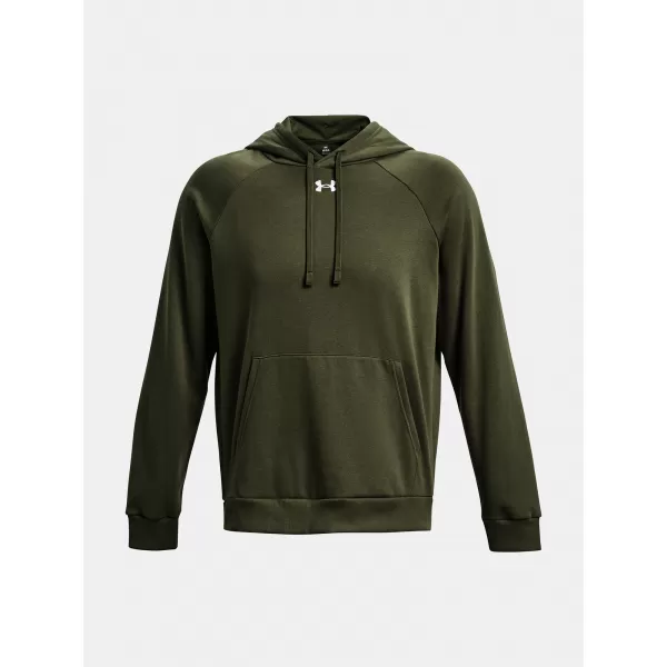  Moški pulover UNDER ARMOUR RIVAL FLEECE HOODIE 1379757-390 ZELENA 