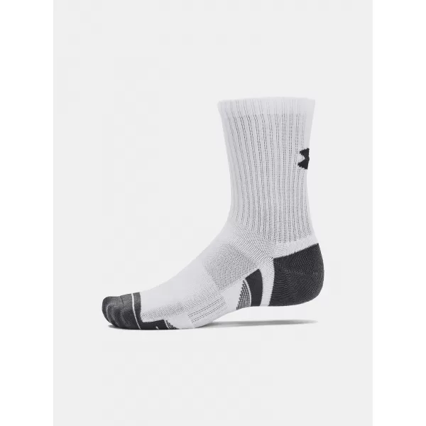  Nogavice UNDER ARMOUR PERFORMANCE COTTON 3P MID 1379530-100 BELA 