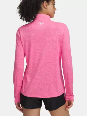 Ženska majica s kratkimi rokavi UNDER ARMOUR TECH 1/2 ZIP- TWIST 1384225-672 ROZA