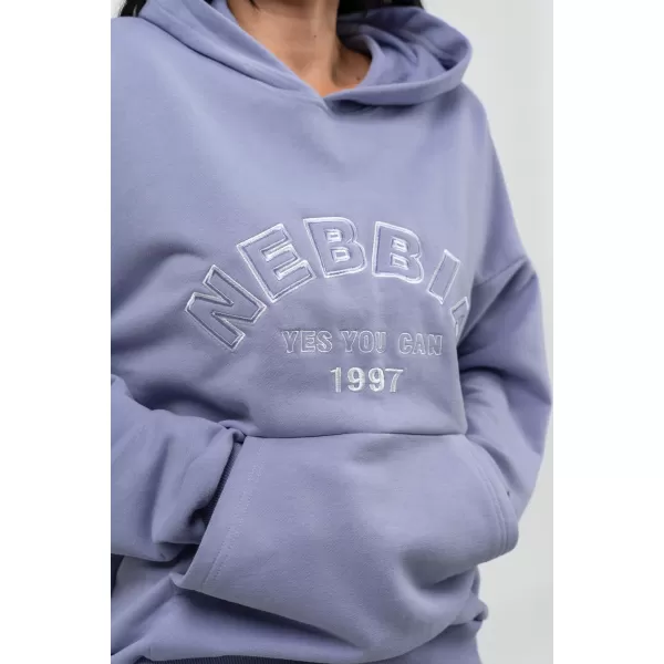  Oversize pulover s kapuco GYM RAT 256 SVETLO VIJOLIČEN Nebbia 