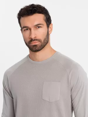 Srajca OMBRE OM-LSCL-0109 PEPEL