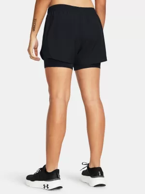 Ženske kratke hlače UNDER ARMOUR FLY BY 2-IN-1 SHORTS 1382440-001 ČRNA