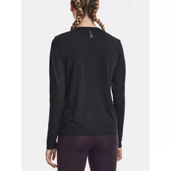 Ženska majica s kratkimi rokavi UNDER ARMOUR SEAMLESS STRIDE LS 1375699-001 ČRNA 