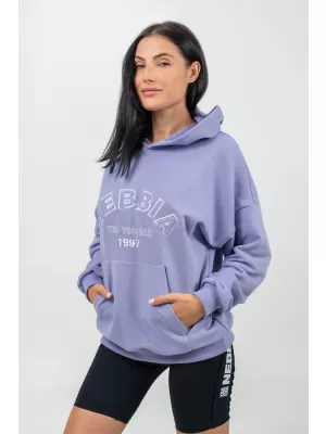 Oversize pulover s kapuco GYM RAT 256 SVETLO VIJOLIČEN Nebbia