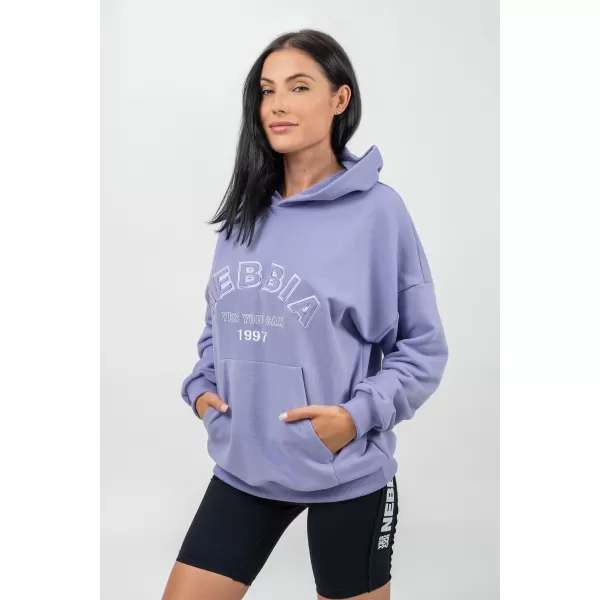  Oversize pulover s kapuco GYM RAT 256 SVETLO VIJOLIČEN Nebbia 