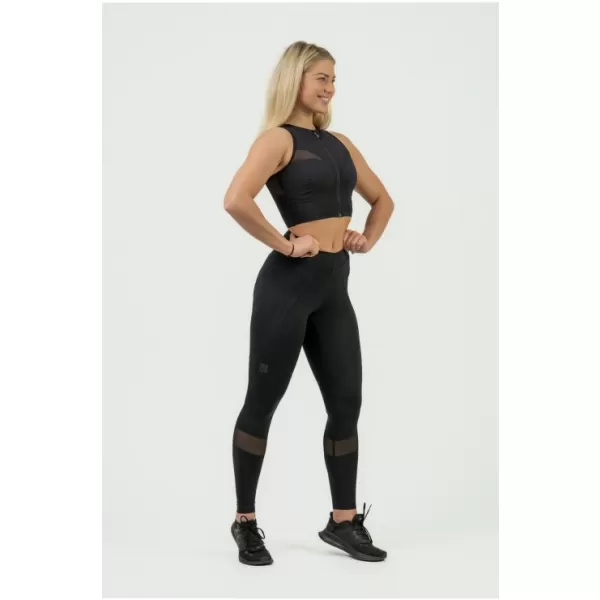  Ženski kratki top z visoko oporo INTENSE Mesh 842 BLACK Nebbia 