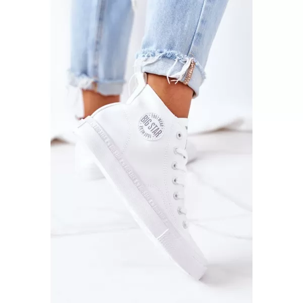  Ženski usnjeni gležnjarji BIG STAR GG274016 WHITE Big Star Shoes 