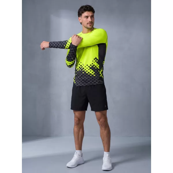  Moška funkcionalna kompresijska majica z dolgimi rokavi ALTISPORT VOJ/ALM109TR03 FLUO RUMENA 