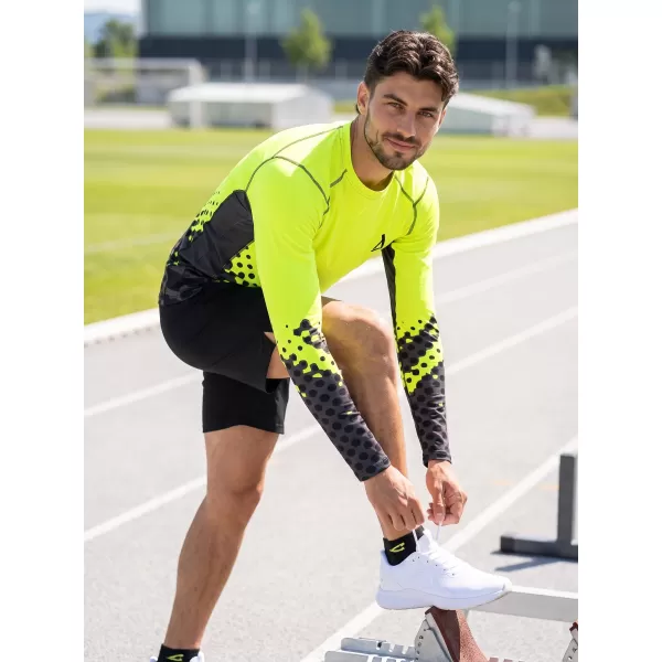  Moška funkcionalna kompresijska majica z dolgimi rokavi ALTISPORT VOJ/ALM109TR03 FLUO RUMENA 