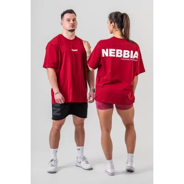  Oversized majica s kratkimi rokavi GYM ESSENTIALS 381 TEMNO RDEČA Nebbia 