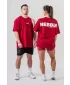 Oversized majica s kratkimi rokavi GYM ESSENTIALS 381 TEMNO RDEČA Nebbia