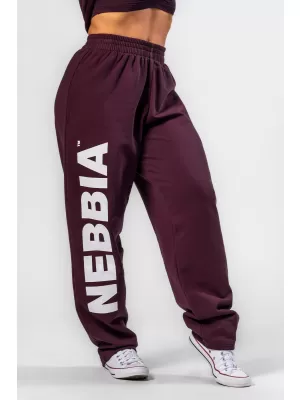 Ohlapne baggy trenirke BOYFRIEND STYLE 432 TEMNO RDEČA Nebbia